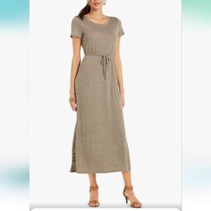 Style & Co. Womens Textured Flip Flop Maxi Dress Size 3X Pullover Short Sleeve